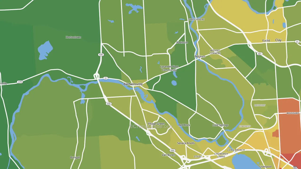 Baldwinsville, NY Map of Vehicle Theft Rates