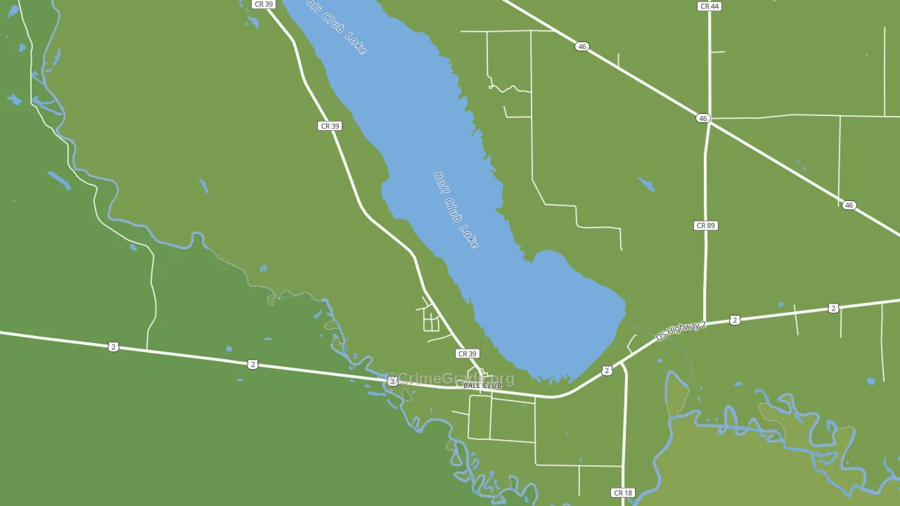 Ball Club, MN Map of Vehicle Theft Rates