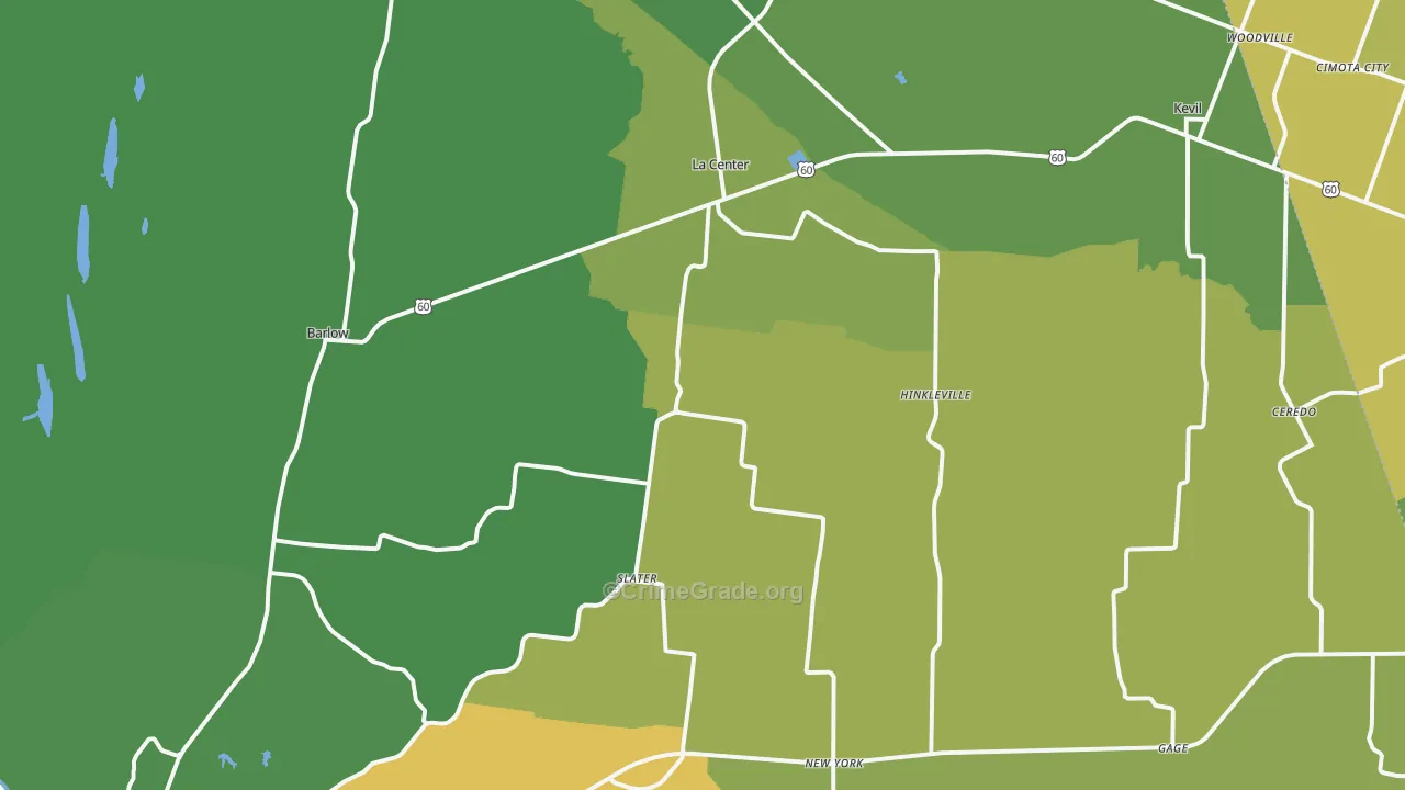Ballard County, KY Map of Vehicle Theft Rates