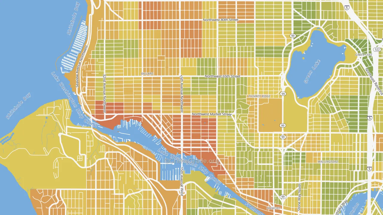 Ballard, Seattle, WA Map of Vehicle Theft Rates
