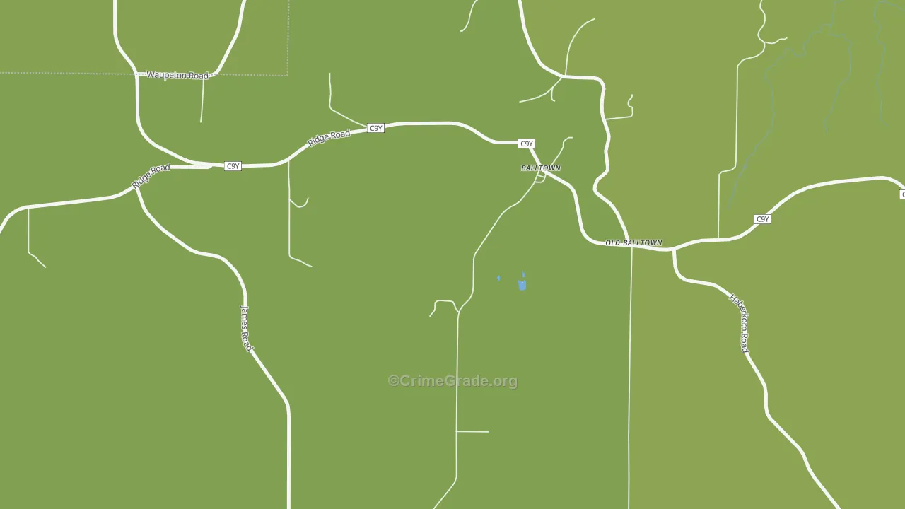 Balltown, IA Map of Vehicle Theft Rates