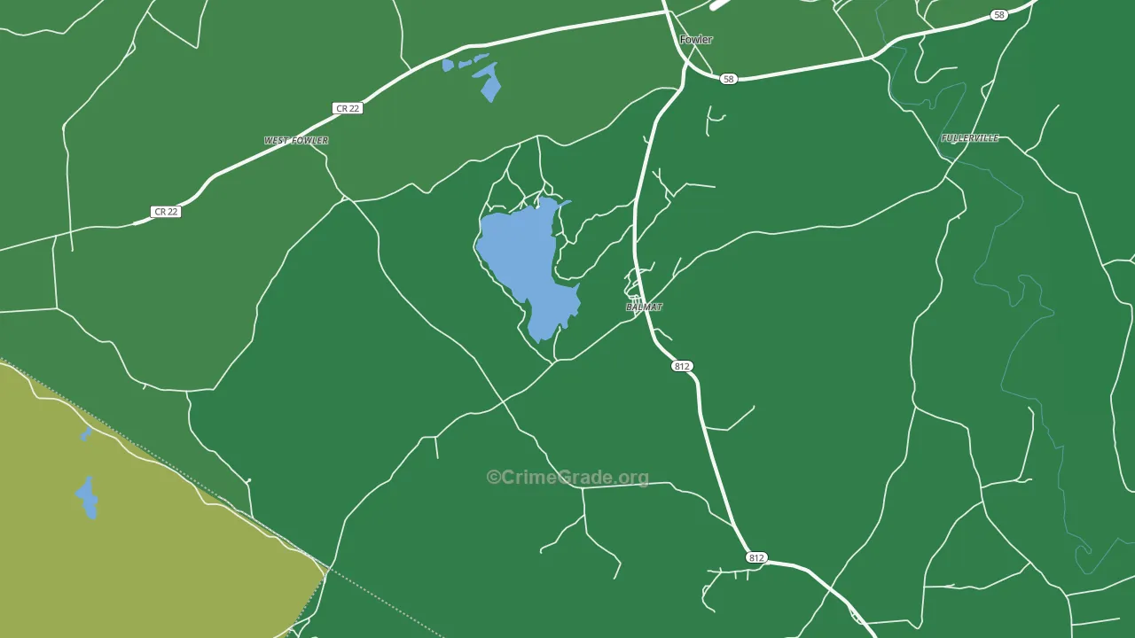 Balmat, NY Map of Vehicle Theft Rates