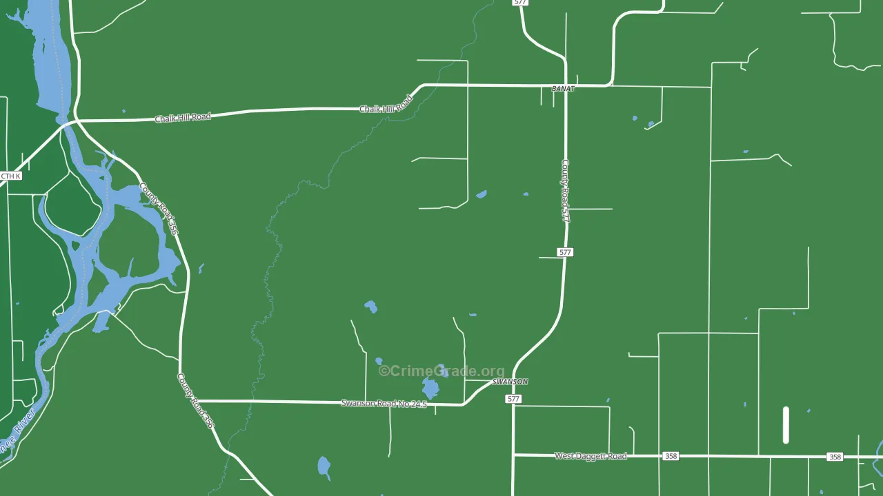 Banat, MI Map of Vehicle Theft Rates
