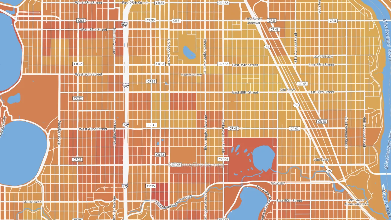 Bancroft, Minneapolis, MN Map of Vehicle Theft Rates