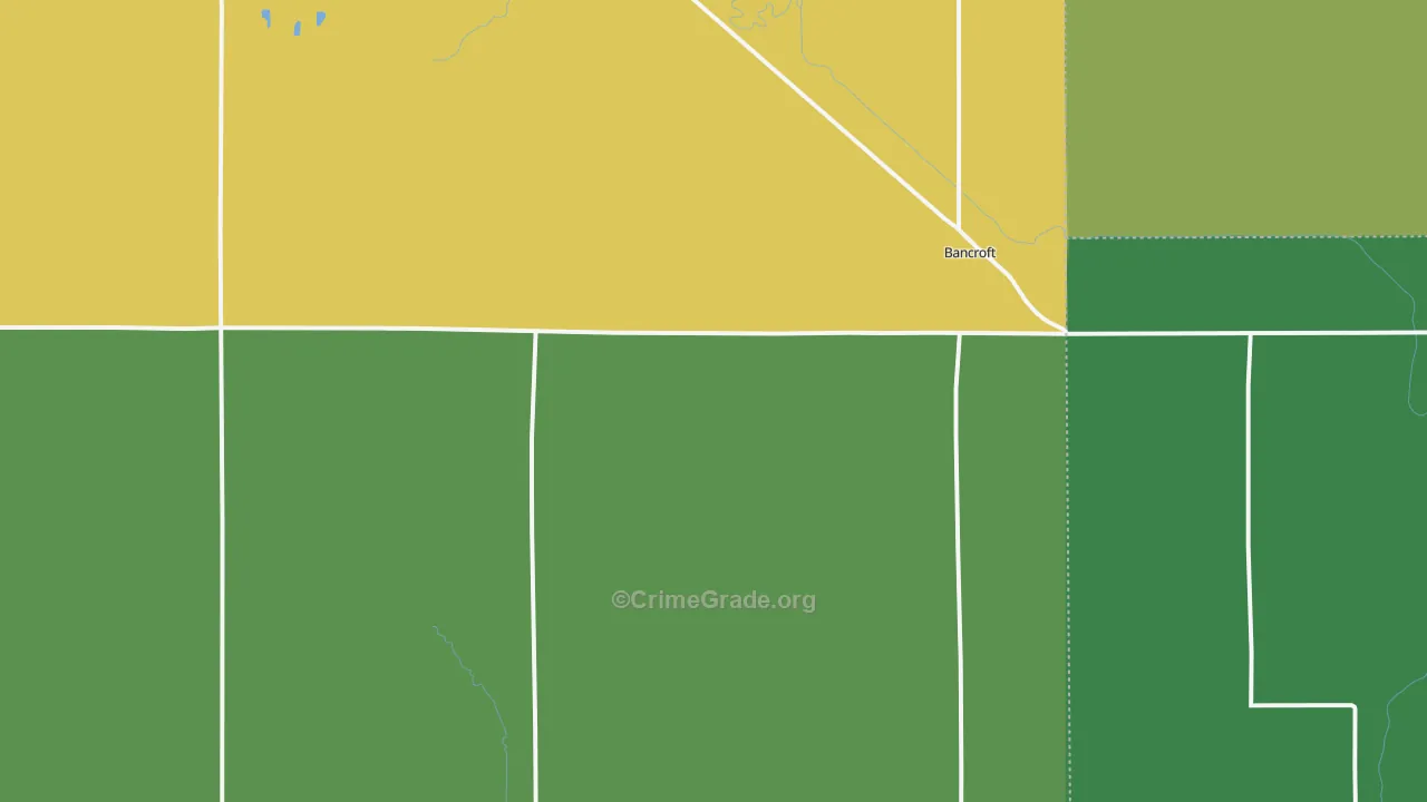Bancroft, NE Map of Vehicle Theft Rates