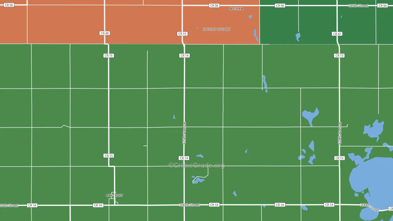 Bancroft, SD Map of Vehicle Theft Rates