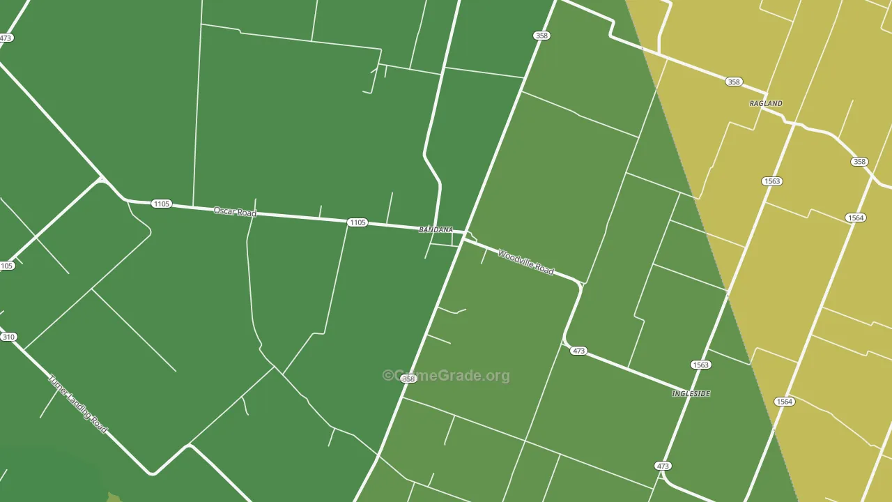 Bandana, KY Map of Vehicle Theft Rates