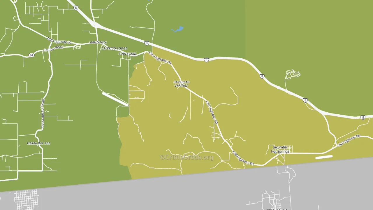 Bankhead Springs, CA Map of Vehicle Theft Rates
