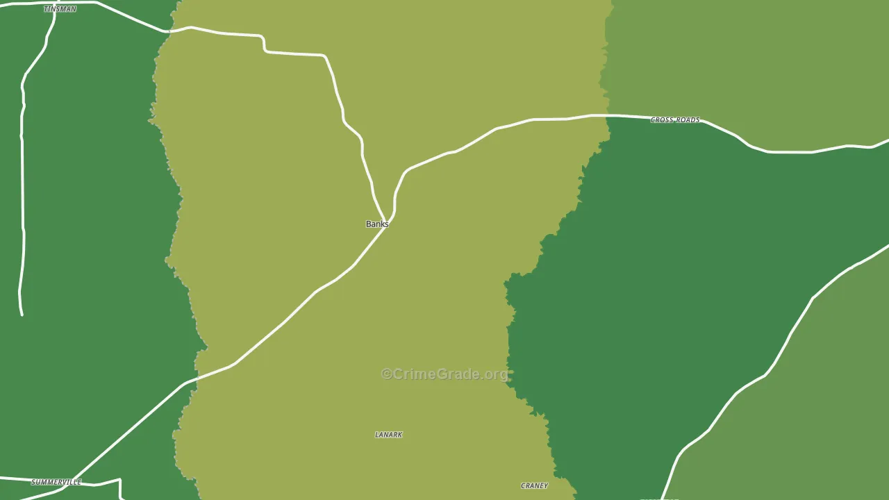 Banks, AR Map of Vehicle Theft Rates