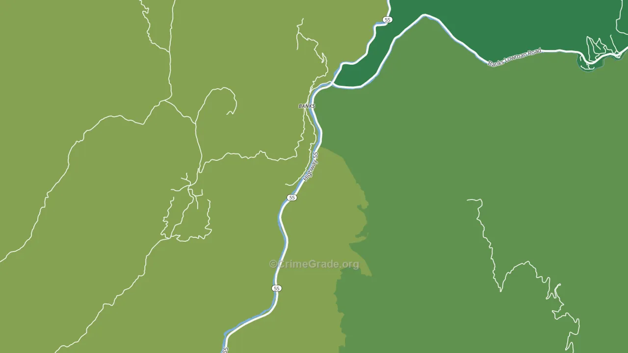 Banks, ID Map of Vehicle Theft Rates