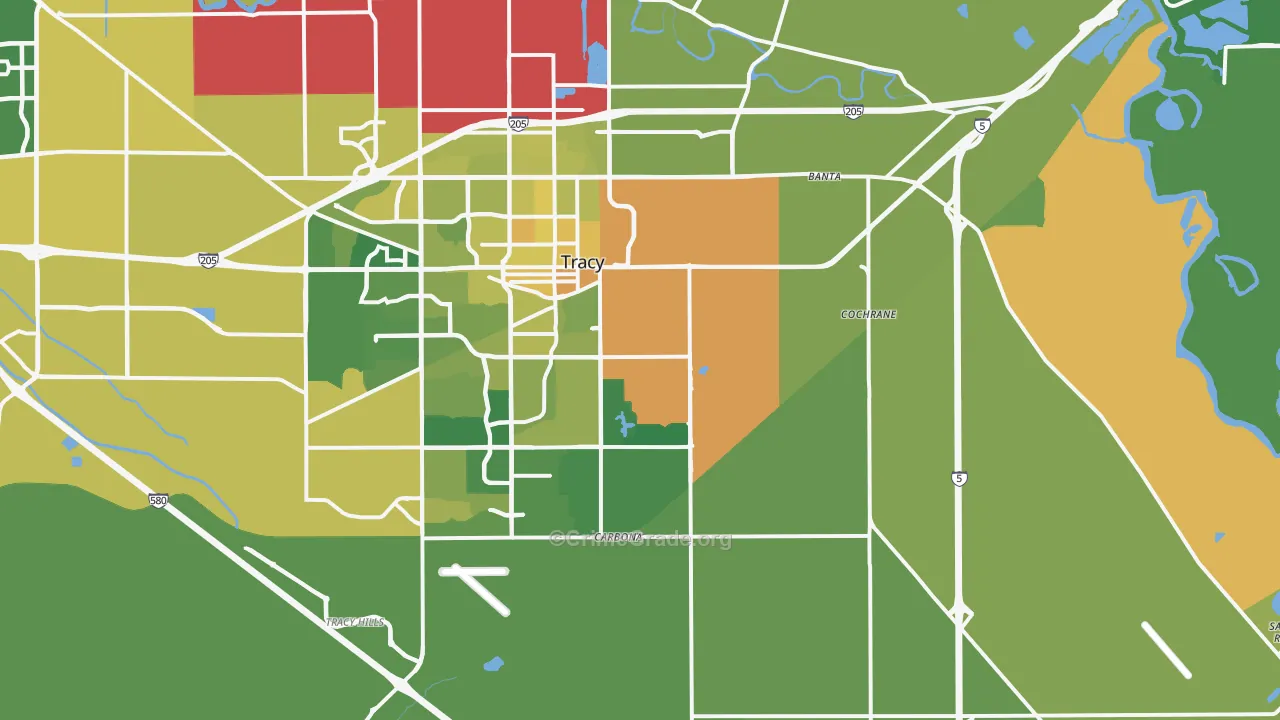 Banta, CA Map of Vehicle Theft Rates