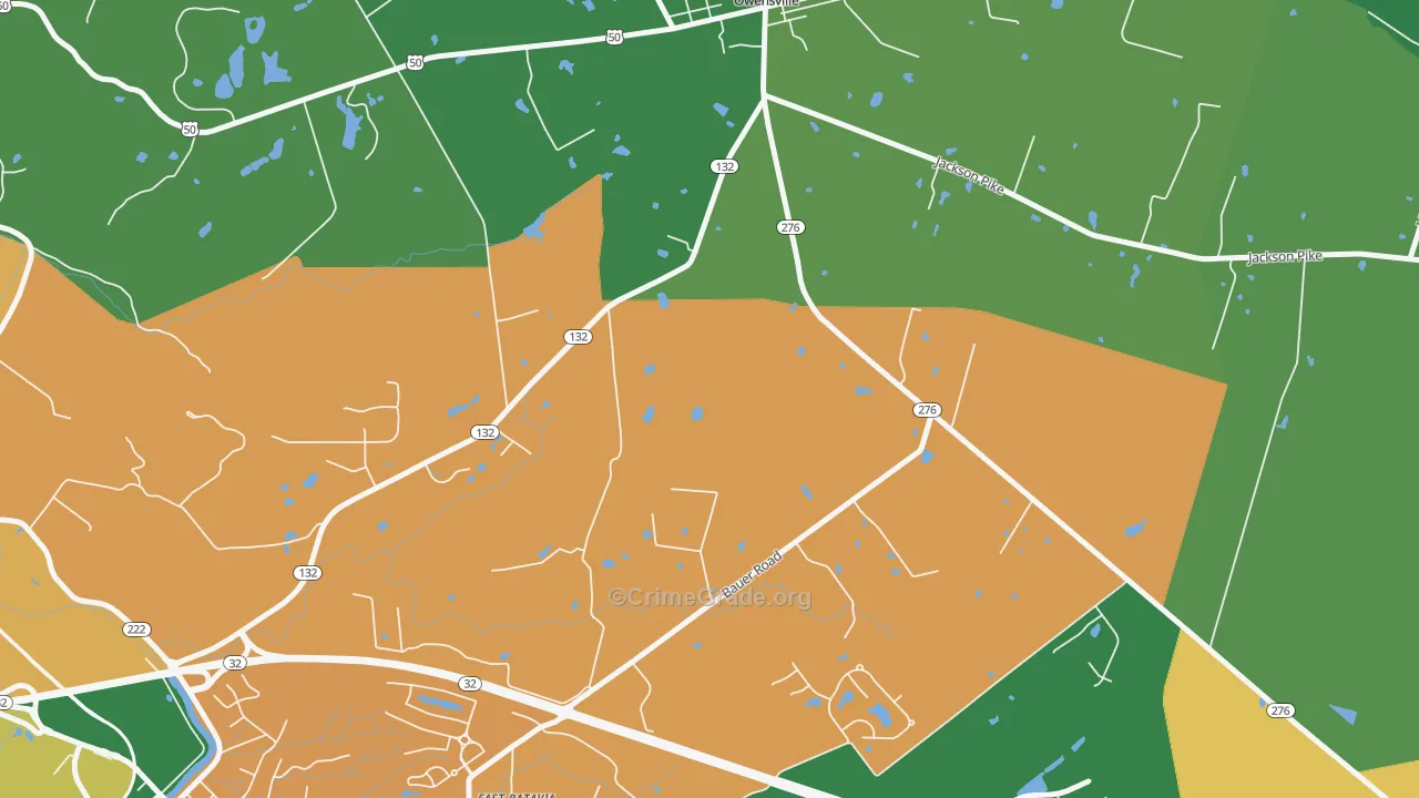 Bantam, OH Map of Vehicle Theft Rates