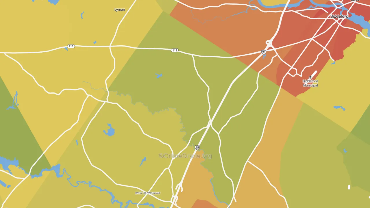 Bar Mills, ME Map of Vehicle Theft Rates