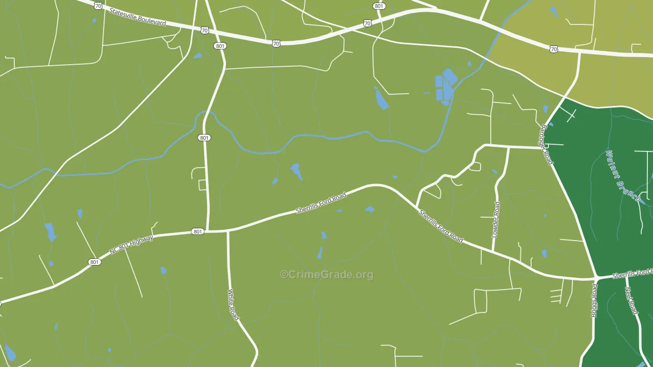 Barber, NC Map of Vehicle Theft Rates