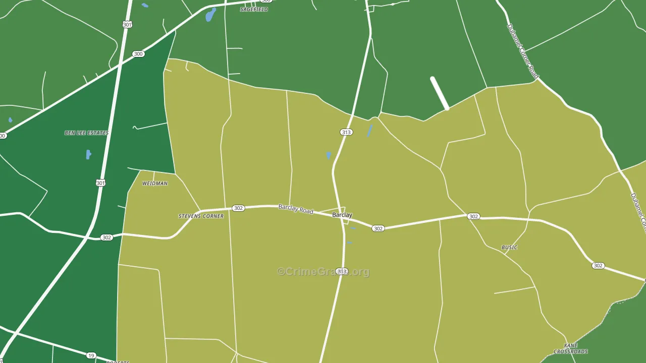Barclay, MD Map of Vehicle Theft Rates