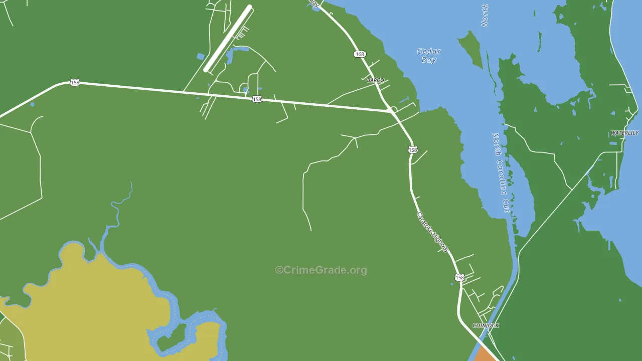 Barco, NC Map of Vehicle Theft Rates