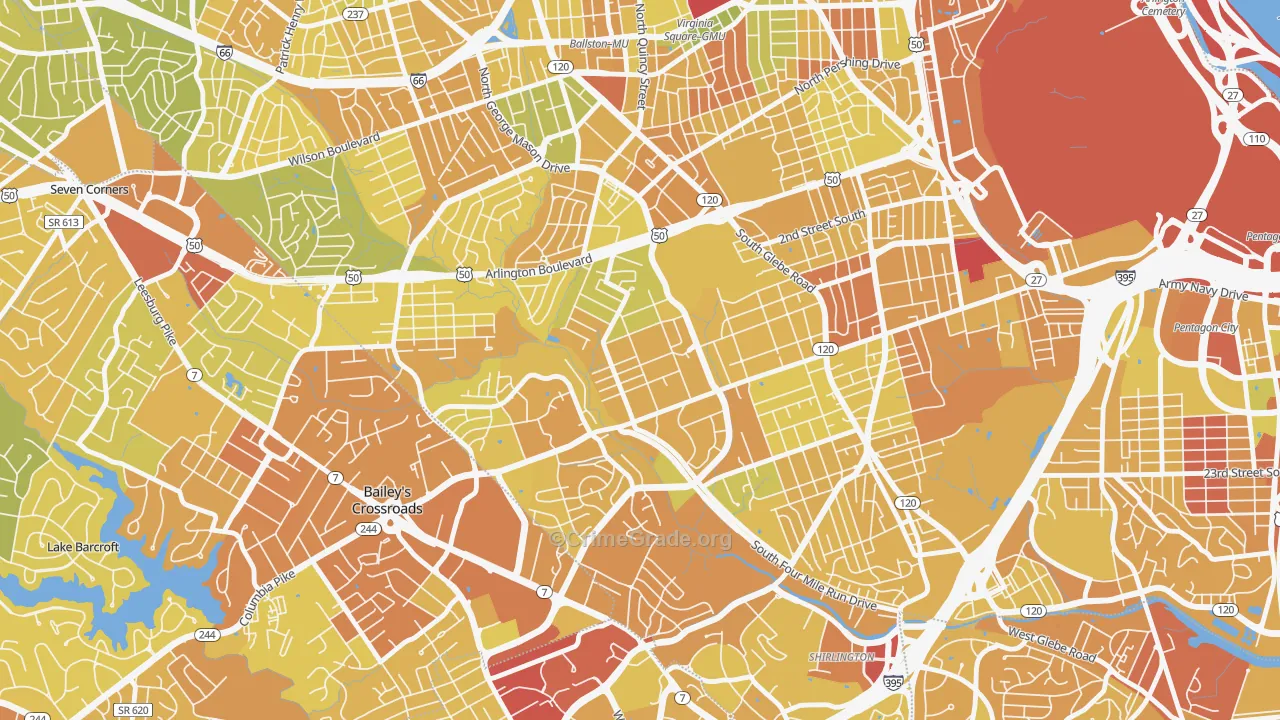 Barcroft, Arlington, VA Map of Vehicle Theft Rates