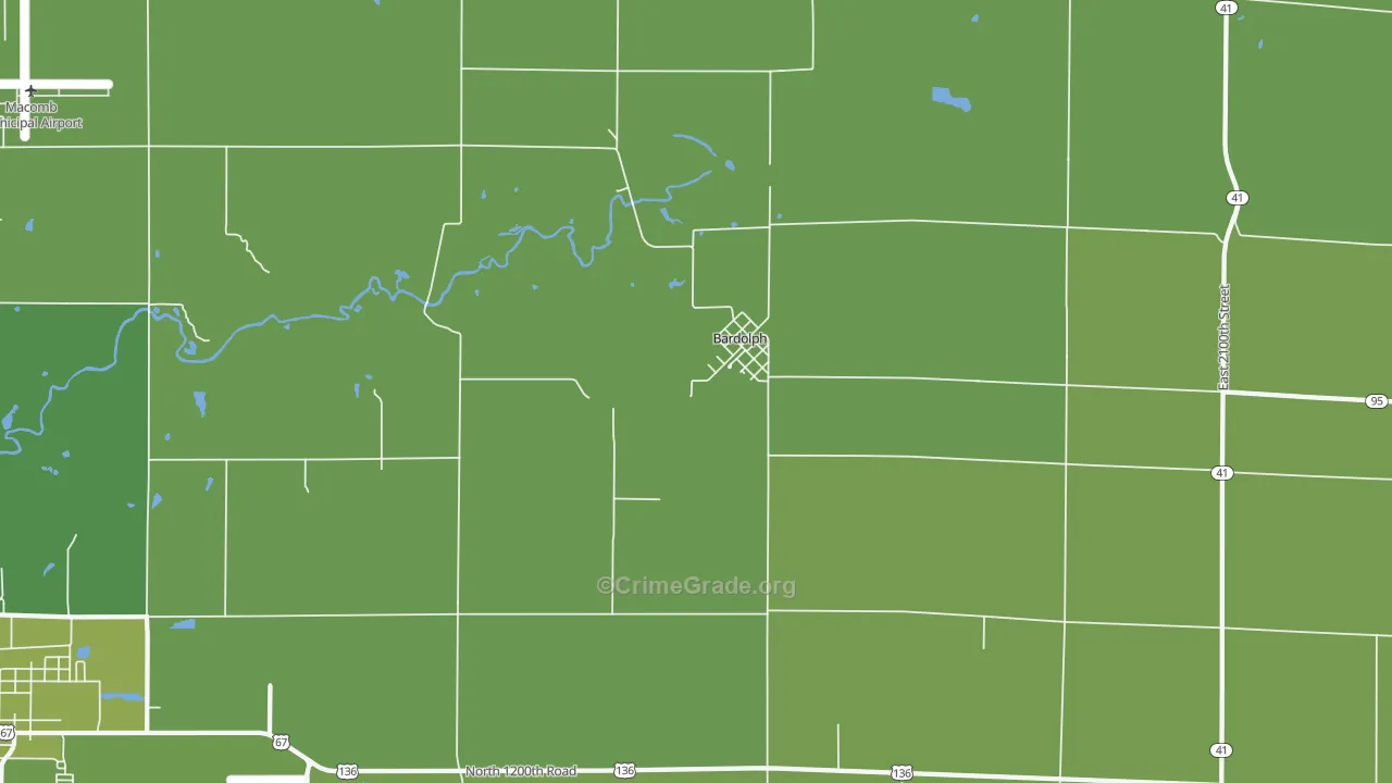 Bardolph, IL Map of Vehicle Theft Rates