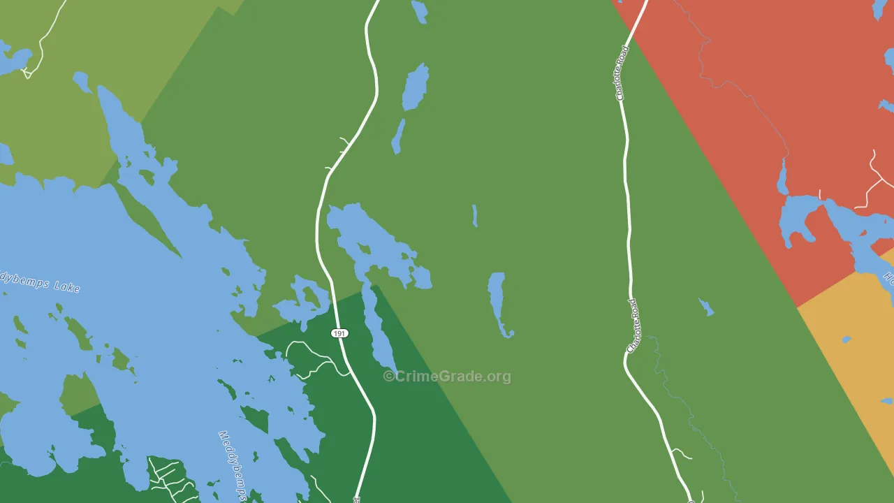 Baring, ME Map of Vehicle Theft Rates
