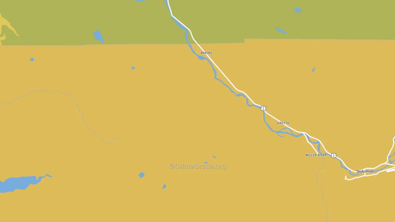 Baring, WA Map of Vehicle Theft Rates