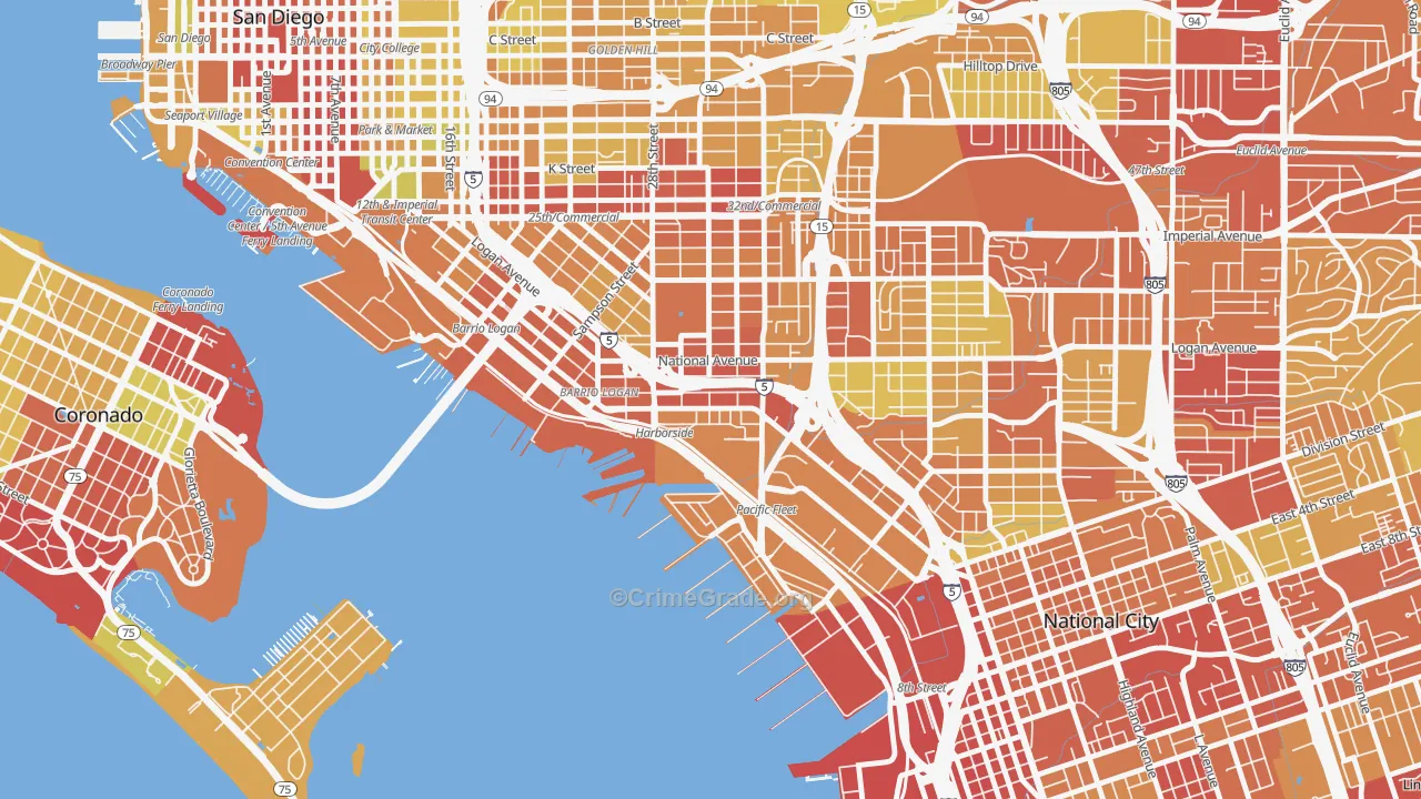 Bario Logan, San Diego, CA Map of Vehicle Theft Rates