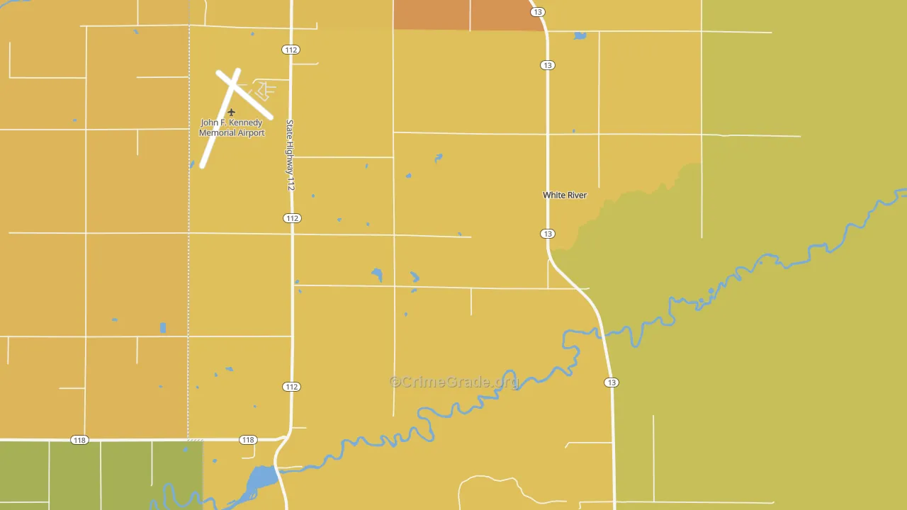 Barksdale, WI Map of Vehicle Theft Rates