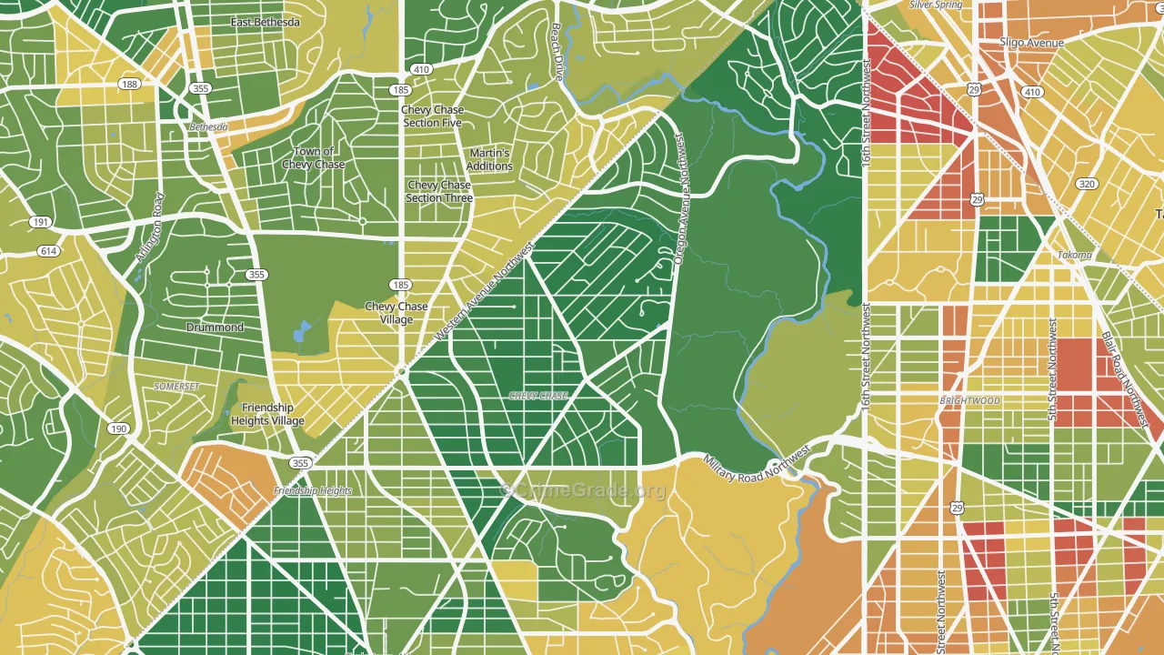 Barnaby Woods, Washington, DC Map of Vehicle Theft Rates