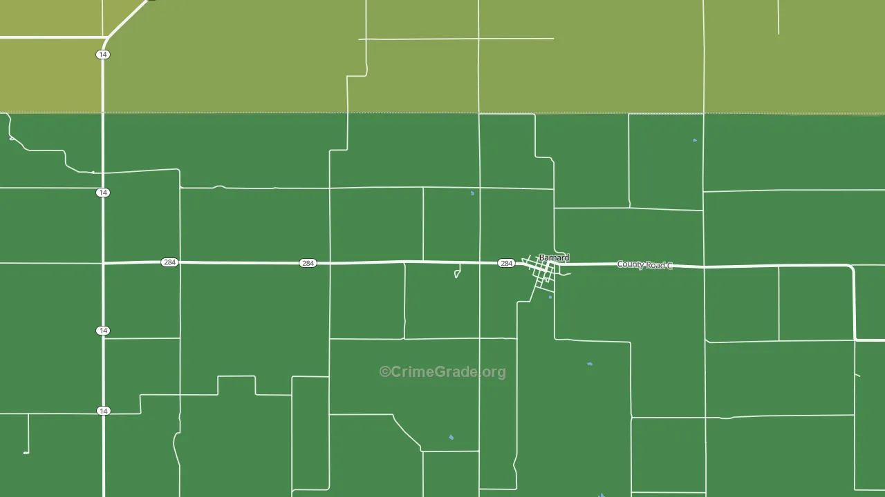 Barnard, KS Map of Vehicle Theft Rates