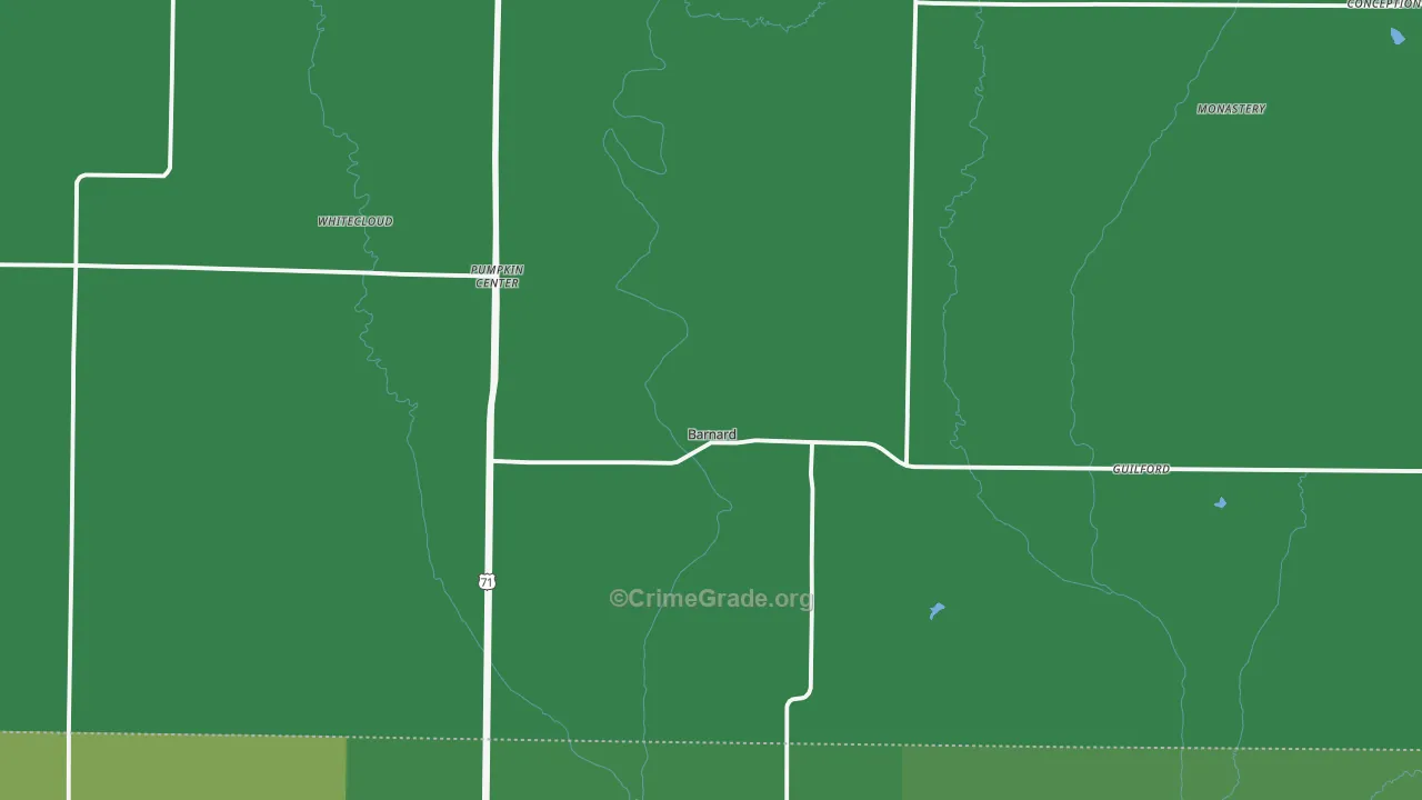 Barnard, MO Map of Vehicle Theft Rates