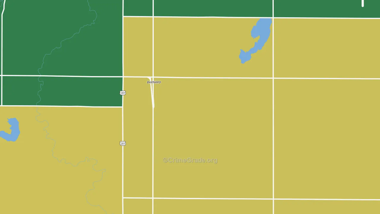 Barnard, SD Map of Vehicle Theft Rates