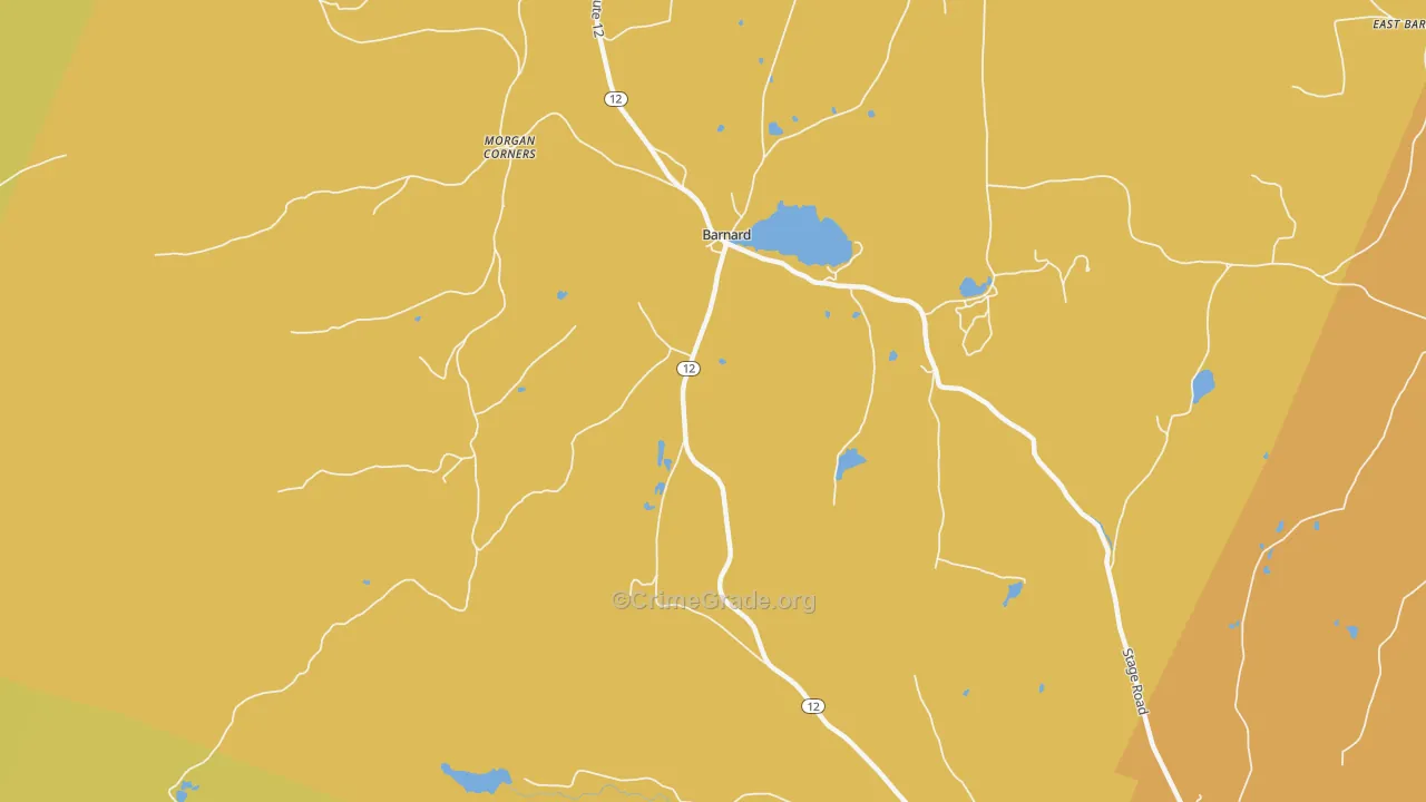 Barnard, VT Map of Vehicle Theft Rates