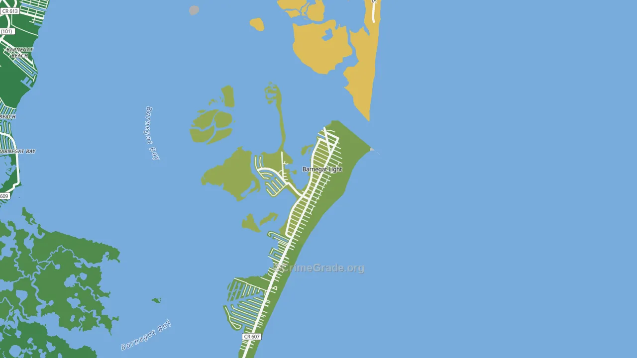 Barnegat Light, NJ Map of Vehicle Theft Rates