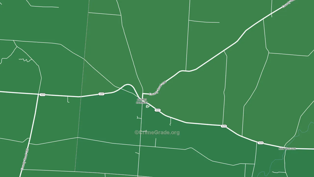 Barnes Corners, NY Map of Vehicle Theft Rates