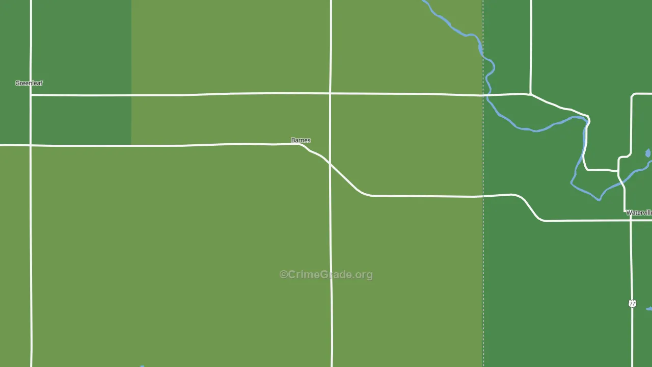 Barnes, KS Map of Vehicle Theft Rates