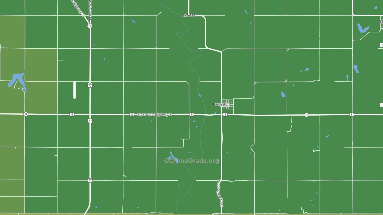 Barneston, NE Map of Vehicle Theft Rates