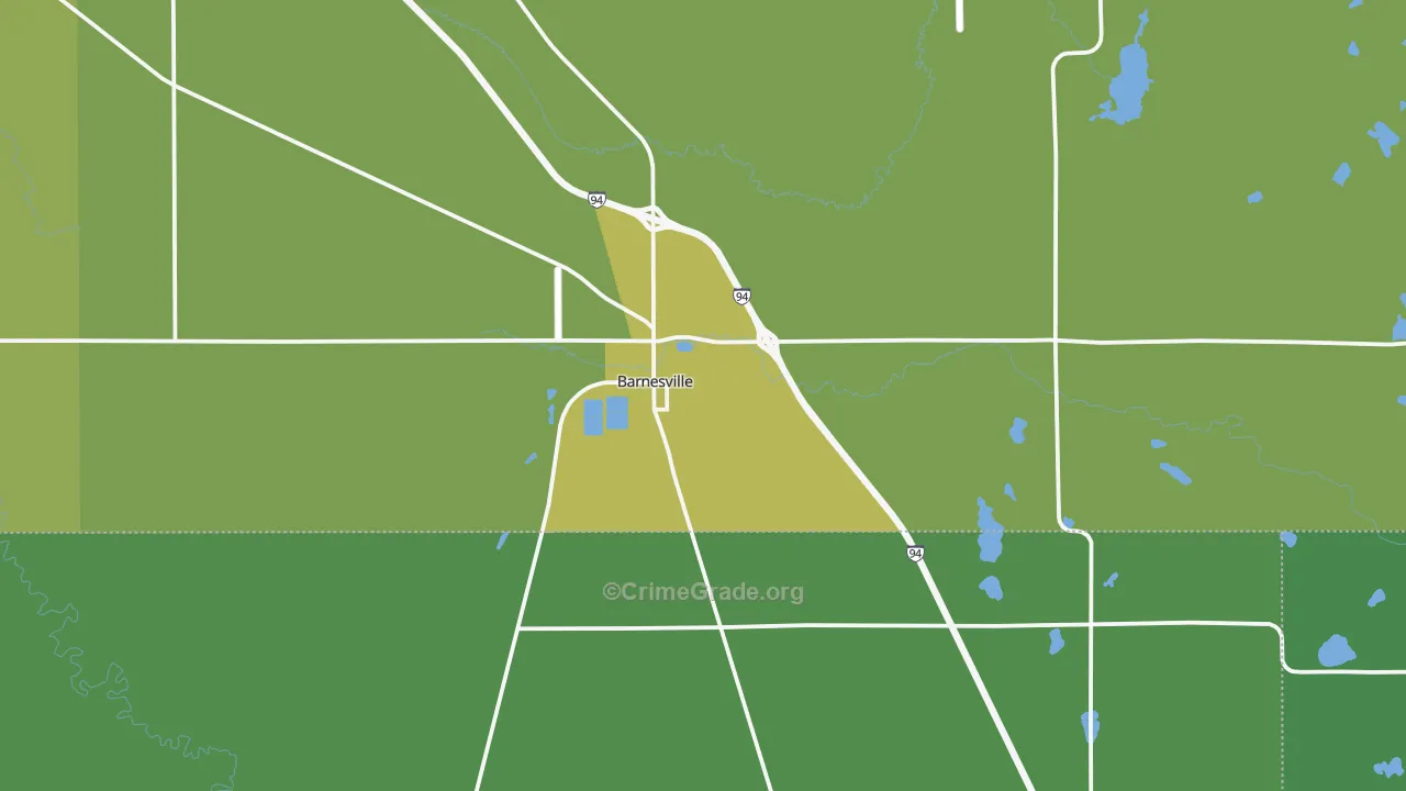 Barnesville, MN Map of Vehicle Theft Rates
