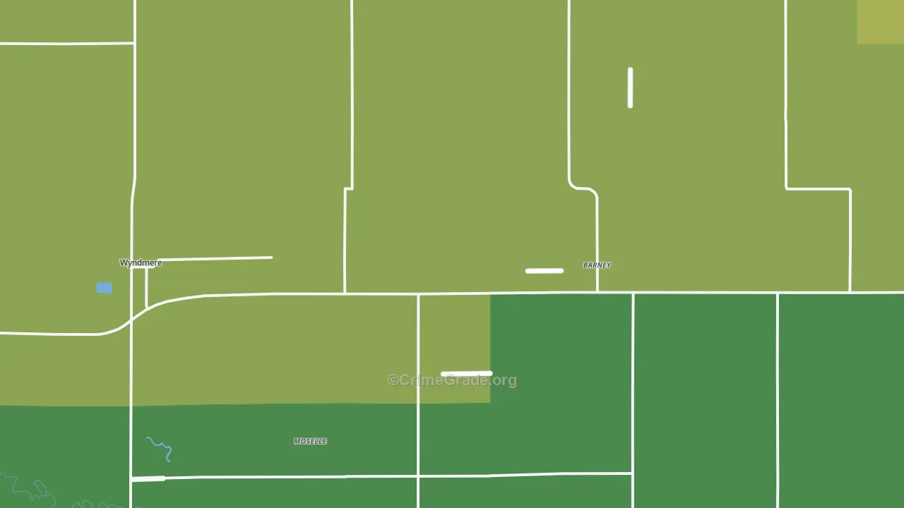 Barney, ND Map of Vehicle Theft Rates