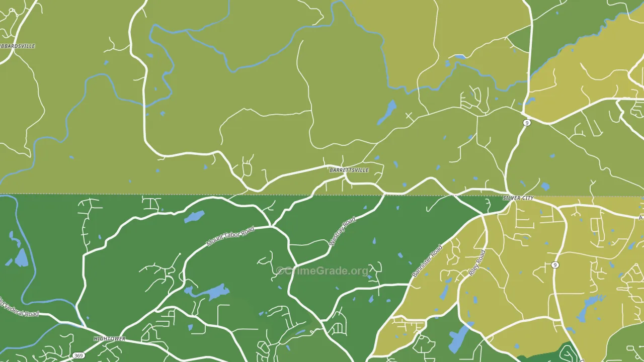Barrettsville, GA Map of Vehicle Theft Rates
