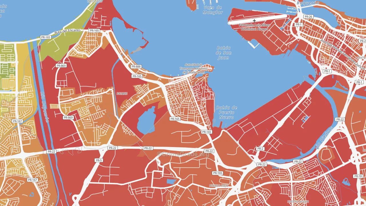 Barrio Amelia, Guaynabo, PR Map of Vehicle Theft Rates