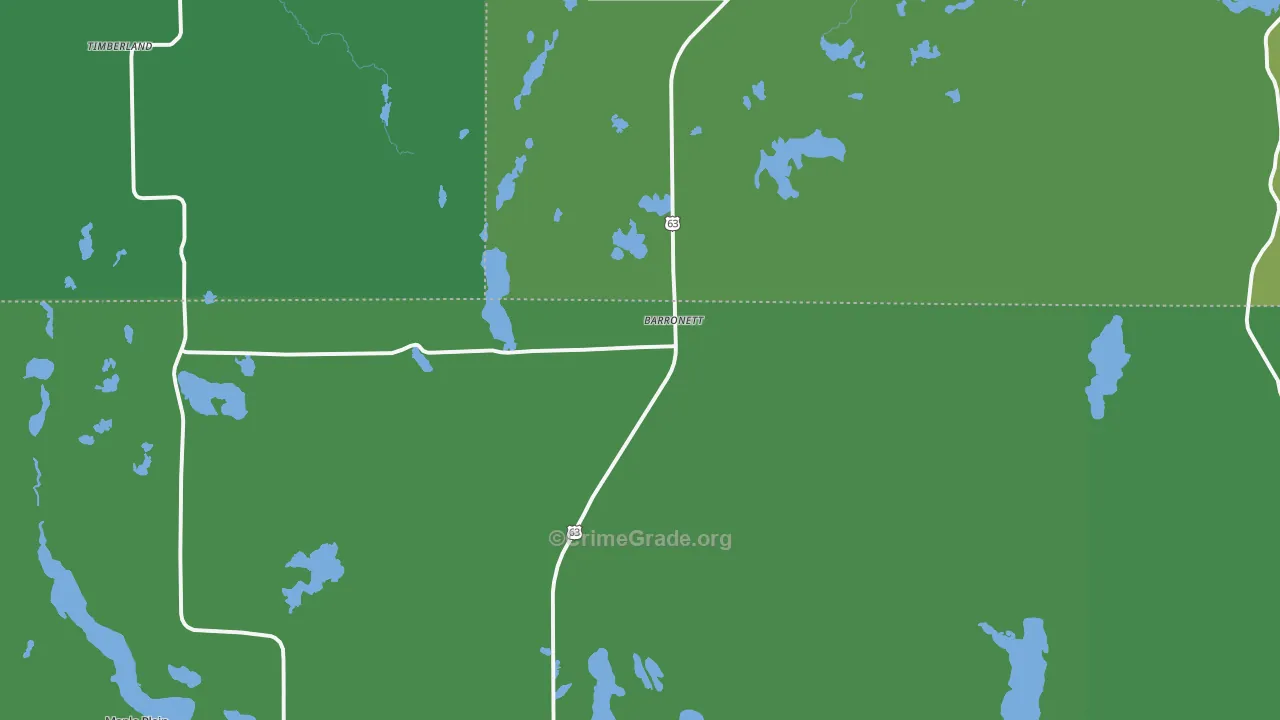 Barronett, WI Map of Vehicle Theft Rates