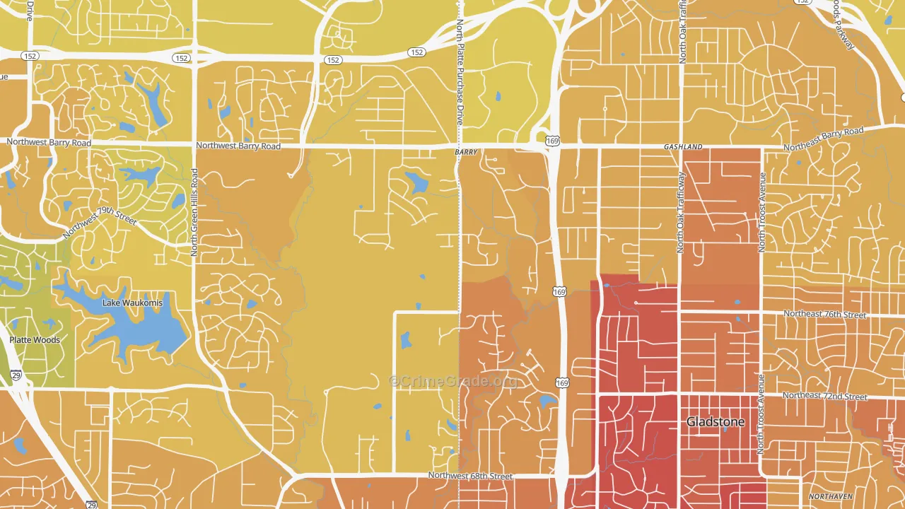 Barry Harbour, Kansas City, MO Map of Vehicle Theft Rates