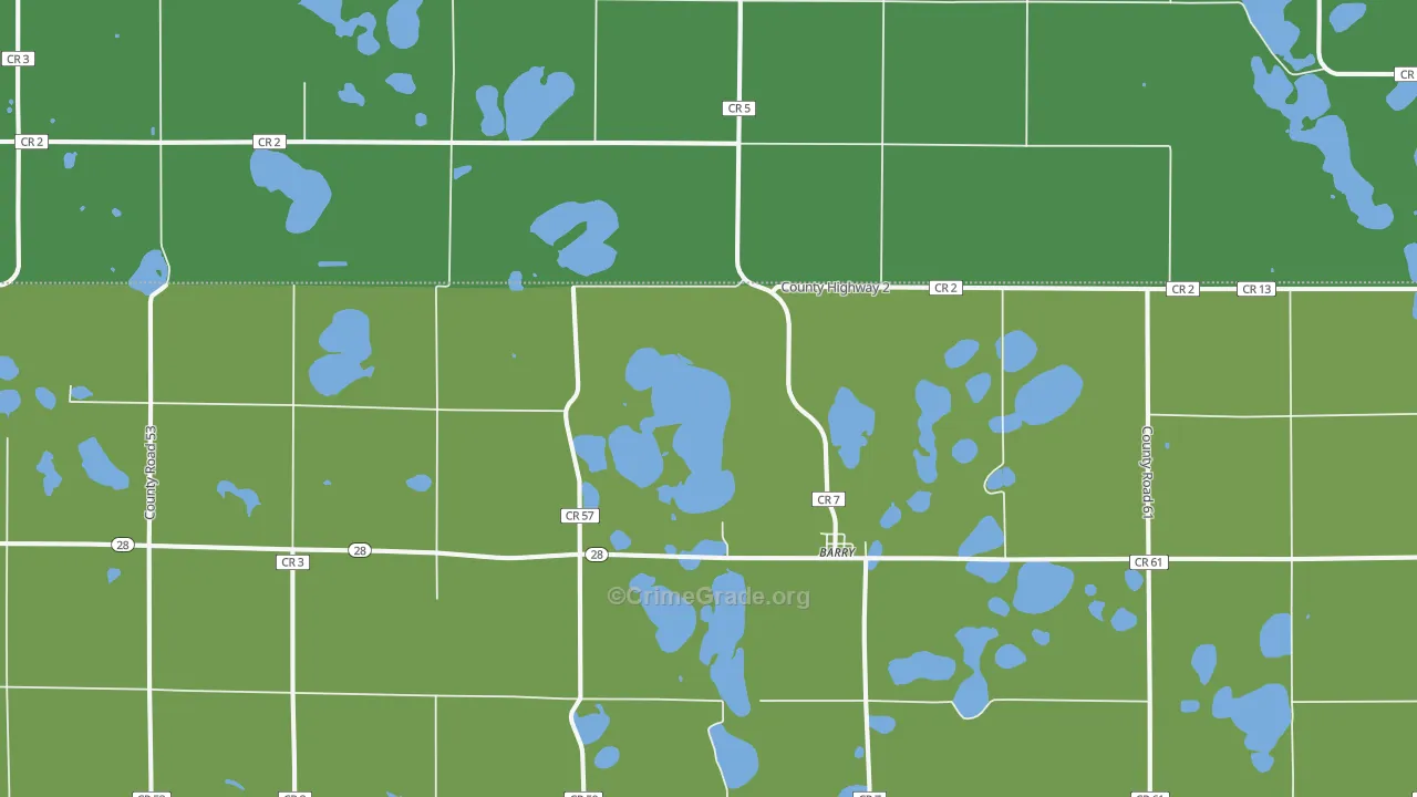 Barry, MN Map of Vehicle Theft Rates