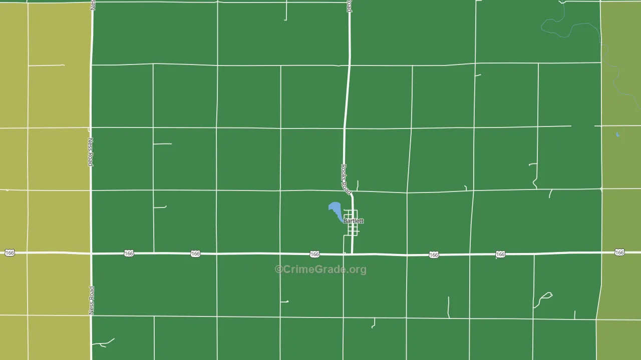 Bartlett, KS Map of Vehicle Theft Rates