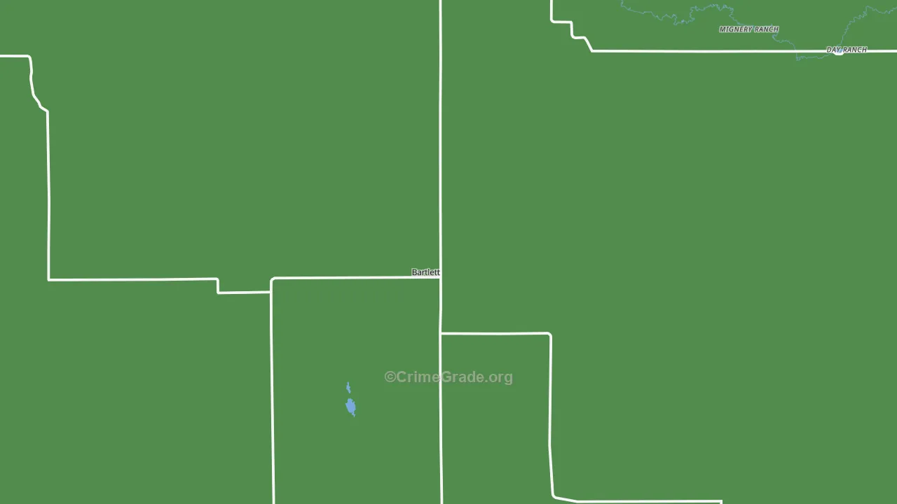 Bartlett, NE Map of Vehicle Theft Rates