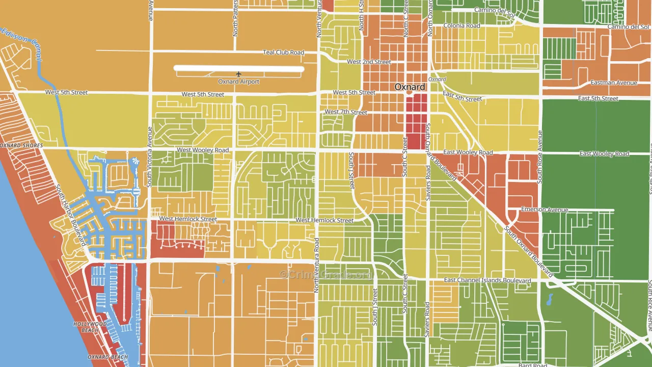 Bartolo Square North, Oxnard, CA Map of Vehicle Theft Rates
