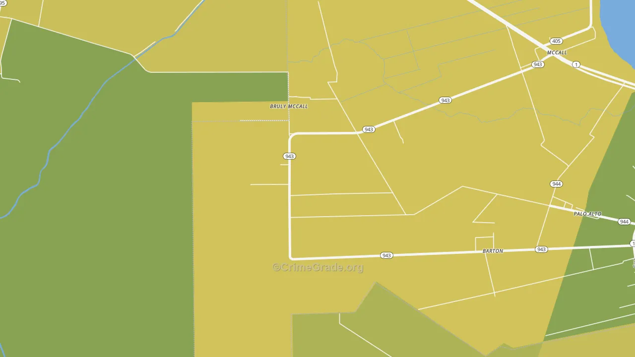Barton, LA Map of Vehicle Theft Rates