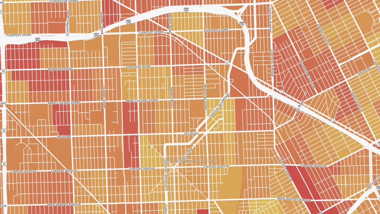 Barton-McFarland, Detroit, MI Map of Vehicle Theft Rates