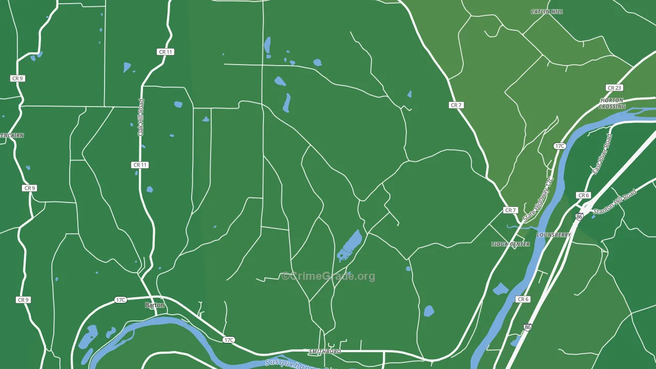 Barton, NY Map of Vehicle Theft Rates
