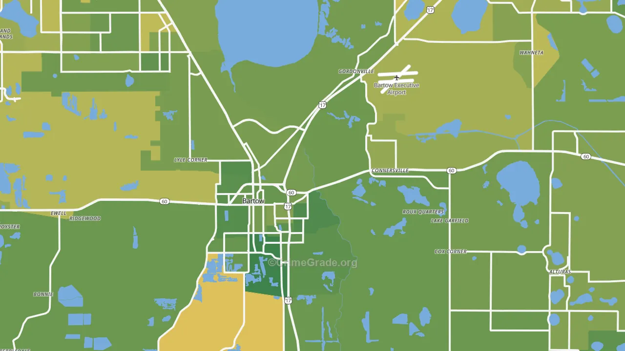 Bartow, FL Map of Vehicle Theft Rates
