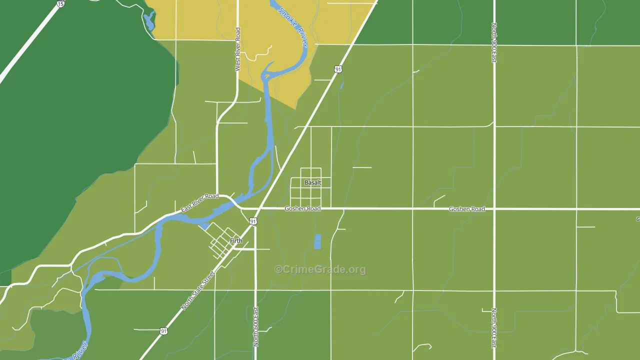 Basalt, ID Map of Vehicle Theft Rates